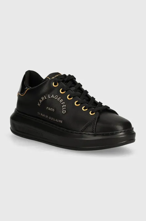 Шкіряні кросівки Karl Lagerfeld KAPRI колір чорний KL62539F