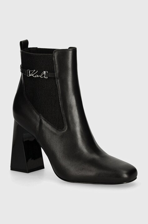 Karl Lagerfeld cizme de piele ASTRA NOVA femei, culoarea negru, cu toc drept, KL33160