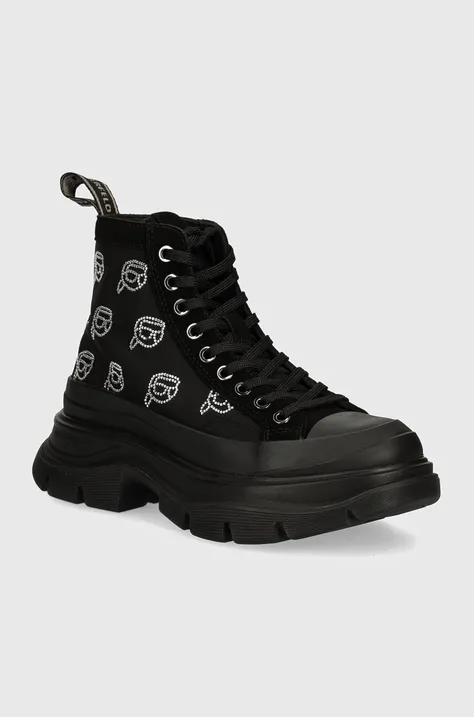 Πάνινα παπούτσια Karl Lagerfeld LUNA χρώμα: μαύρο, KL42941