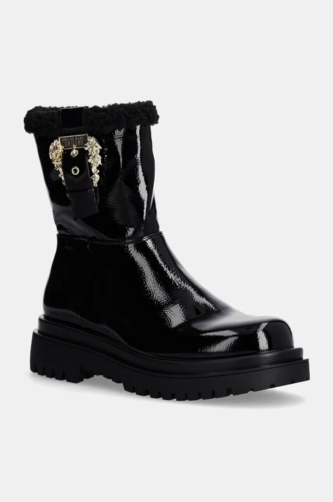 Versace Jeans Couture botine Drew femei, culoarea negru, cu platforma, 77VA3S69 ZS866 899