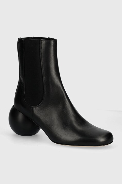 Weekend Max Mara ghete chelsea de piele ESTE femei, culoarea negru, cu toc drept, 2425796014600