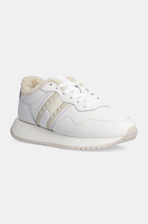 Tommy Jeans sneakers in pelle TJW EVA RUNNER WL colore bianco EN0EN02594