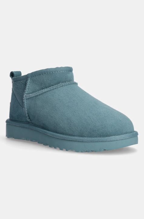 Semišové snehule UGG Classic Ultra Mini tyrkysová farba, 1116109-DEE