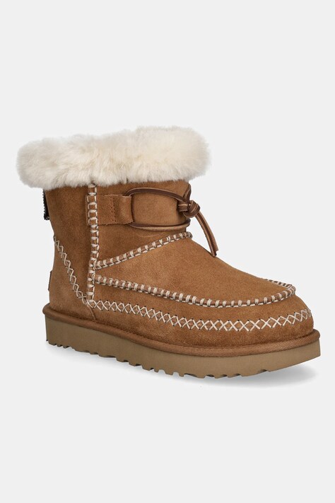 UGG cizme de zapada din piele intoarsa Classic Mini Alpine culoarea maro, 1158251-CHE