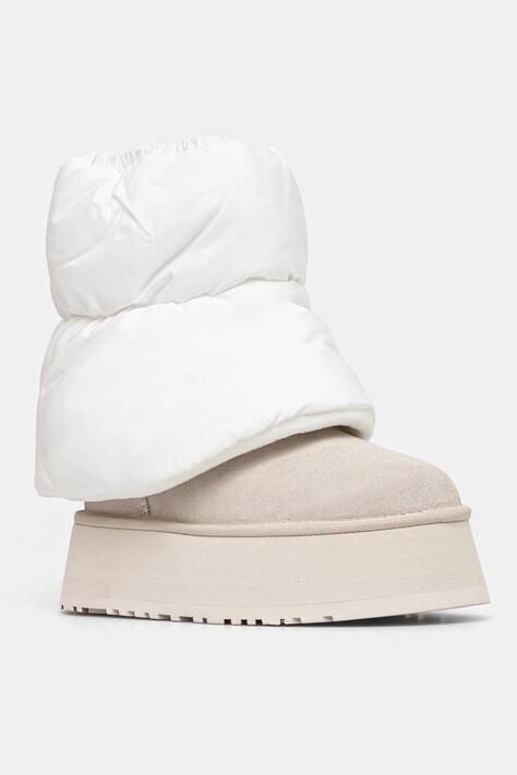 UGG cizme de iarna Classic Mini Dipper Puffer culoarea alb, 1158275-WCRM