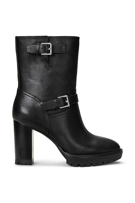 Δερμάτινες μπότες Lauren Ralph Lauren Lyvia γυναικείες, χρώμα: μαύρο, 802937819001