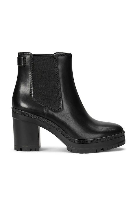 Lauren Ralph Lauren ghete chelsea de piele Cailie femei, culoarea negru, cu toc drept, 802937825001