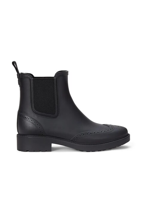 Lauren Ralph Lauren kalosze Preslie damskie kolor czarny na płaskim obcasie 802945876001