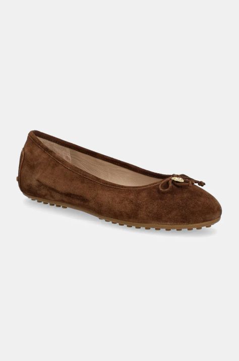 Lauren Ralph Lauren ballerine in pelle scamosciata Jayna Driver colore marrone  802951376001