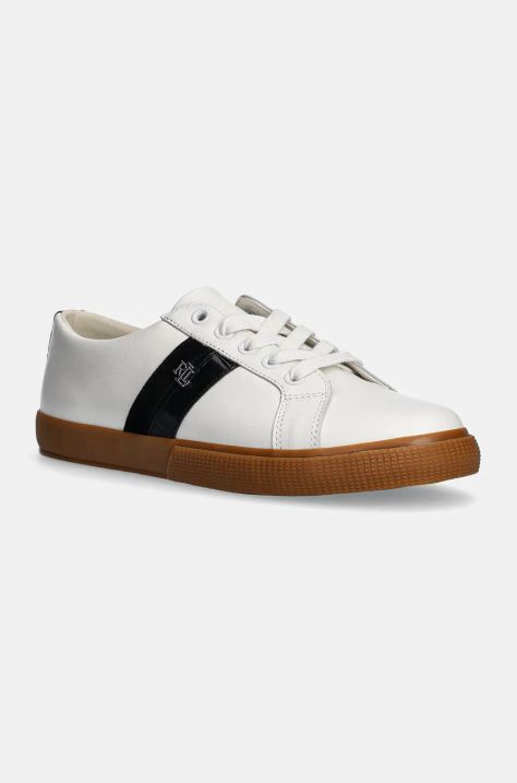 Kožené sneakers boty Lauren Ralph Lauren Janson II bílá barva, 802951390001