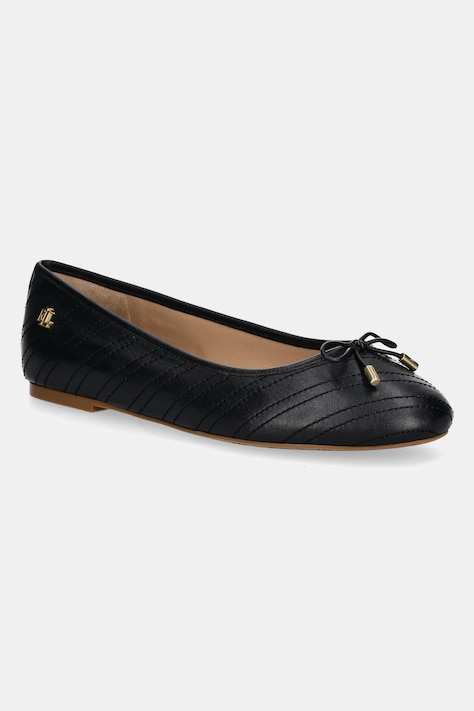 Lauren Ralph Lauren balerini de piele Jayna culoarea negru, 802951489001