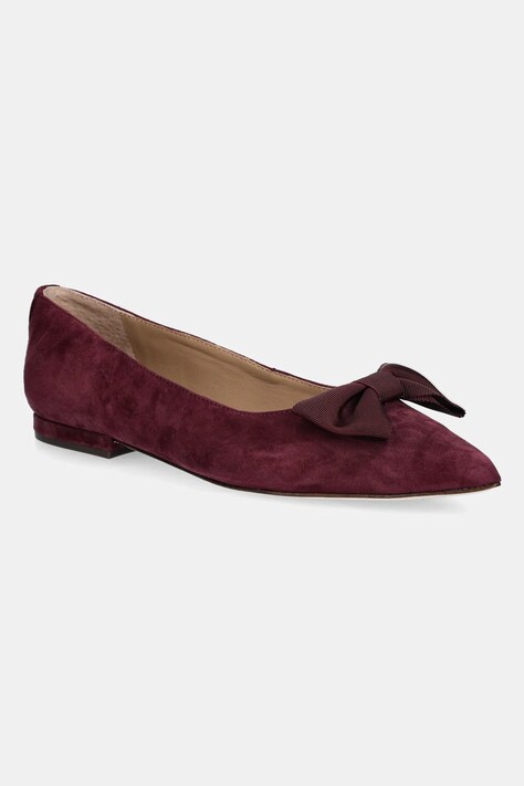Μπαλαρίνες σουέτ Lauren Ralph Lauren Londyn Bow χρώμα: μοβ, 802955323001
