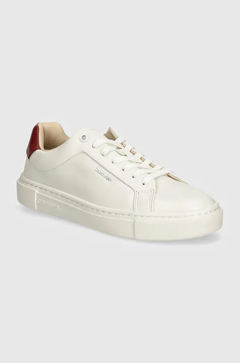 Calvin Klein sneakersy CUPSOLE LACE UP W/ML LTH kolor biały HW0HW02201