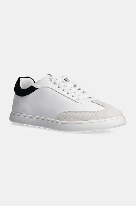 Calvin Klein sneakers din piele LP CUPSOLE LACE UP LTH MIX culoarea alb, HW0HW02208