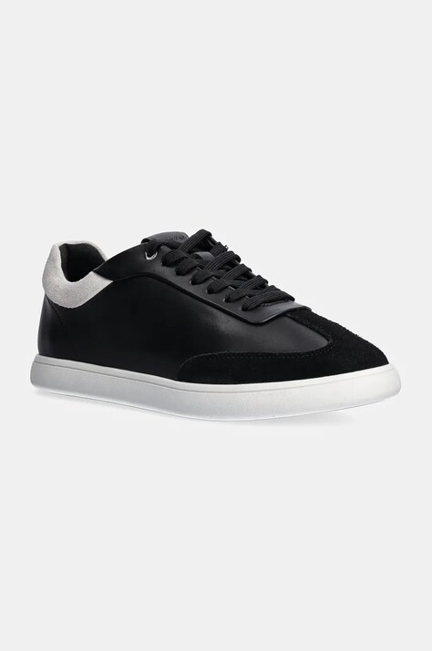 Calvin Klein sneakers din piele LP CUPSOLE LACE UP LTH MIX culoarea negru, HW0HW02208