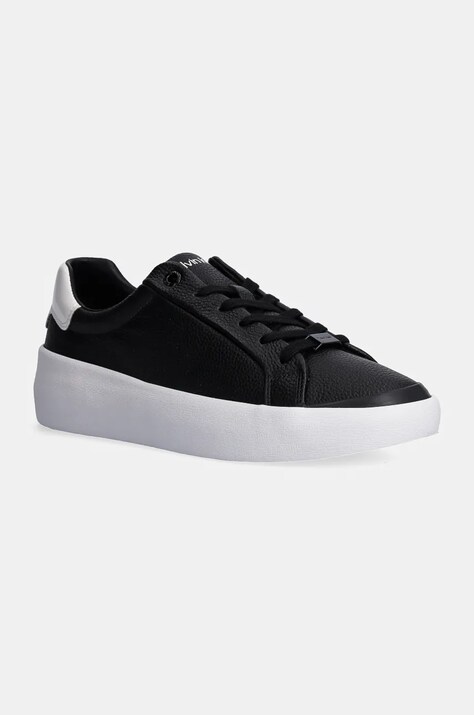 Calvin Klein sneakers din piele VULC LACE UP LTH culoarea negru, HW0HW02214
