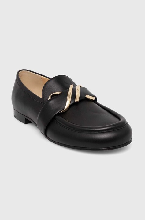Proenza Schouler mocasini de piele Monogram femei, culoarea negru, cu toc plat, PS42231A