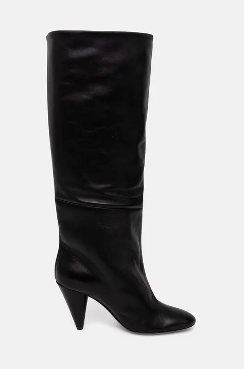 Usnjeni elegantni škornji Proenza Schouler Cone ženski, črna barva, PS43031A