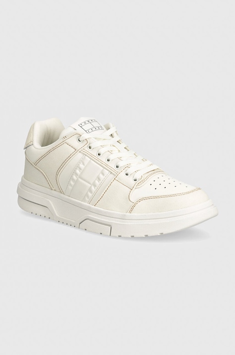 Tommy Jeans sneakers THE BROOKLYN MIX MEDIA culoarea alb, EN0EN02577