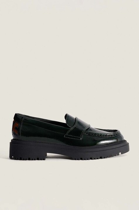 Hoff mocasini MOCASIN SCHOOL CAQUI femei, culoarea negru, cu toc plat, 22428002 SCHOOL