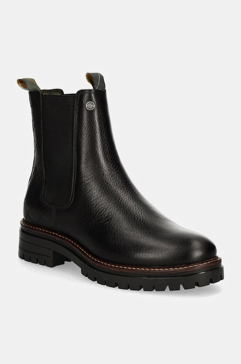 Δερμάτινες μπότες τσέλσι Barbour Evie γυναικείες, χρώμα: μαύρο, LFO0575BK52