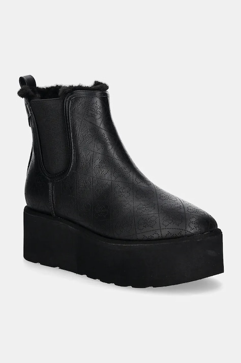 Guess cizme JILAINE culoarea negru, cu platforma, izolare usoara, FLFJIL FAL10