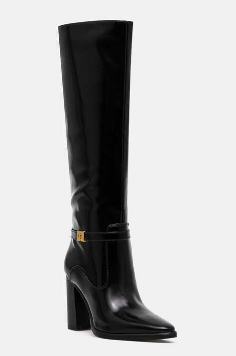 Guess cizme LENDY2 femei, culoarea negru, cu toc drept, FLFLDY ELE11