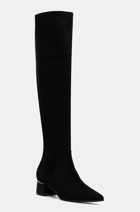 Guess cizme LUCIE femei, culoarea negru, cu toc drept, FLFLUC ESU11