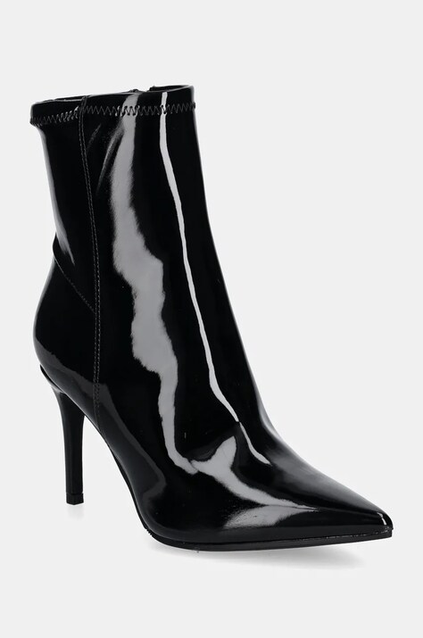 Guess botine RICHERY femei, culoarea negru, cu toc cui, FLFRRY PAF10
