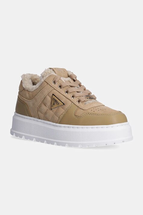 Αθλητικά Guess TERRIA χρώμα: μπεζ, FLFTER SUE12