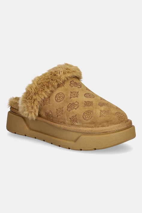 Guess kapcie zamszowe UNIKA3 kolor brązowy FLFUK3 FAL06