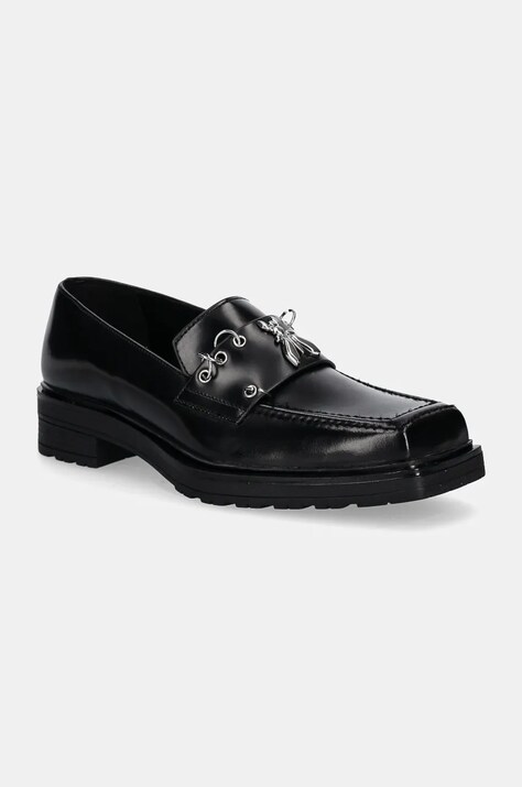 Patrizia Pepe mocasini de piele femei, culoarea negru, cu platforma, 2Z0014 L084 K103