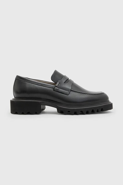 AllSaints mocasini de piele Lola Loafer femei, culoarea negru, cu platforma, W102FB