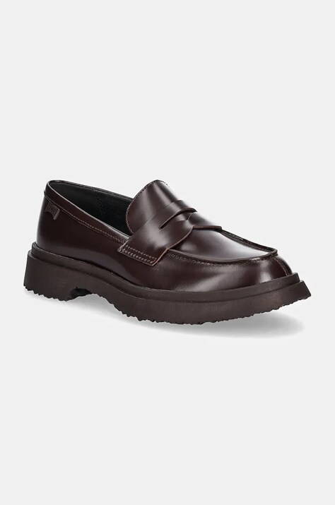 Camper mocasini de piele Walden femei, culoarea maro, cu toc plat, K201116-033