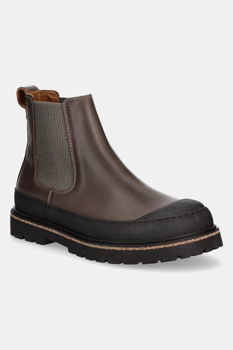 Birkenstock leather chelsea boots Prescott Slip On women's gray color 1028139