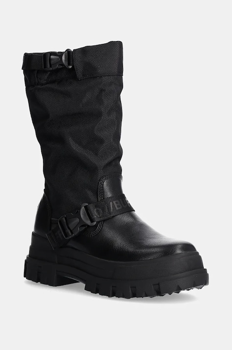 Buffalo cizme Aspha Com On femei, culoarea negru, cu toc plat, 1220047-BLK