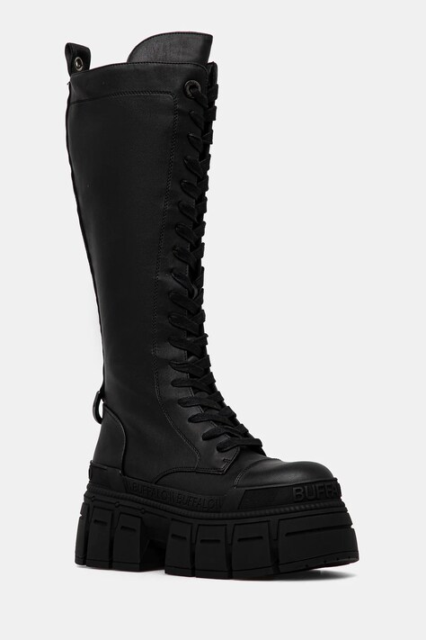Μπότες Buffalo Gospher Lace Up Hi χρώμα: μαύρο, 1622527-BLK