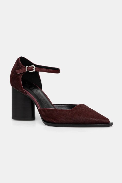 Кожаные туфли MAX&Co. цвет бордовый каблук кирпичик 2426526037200
