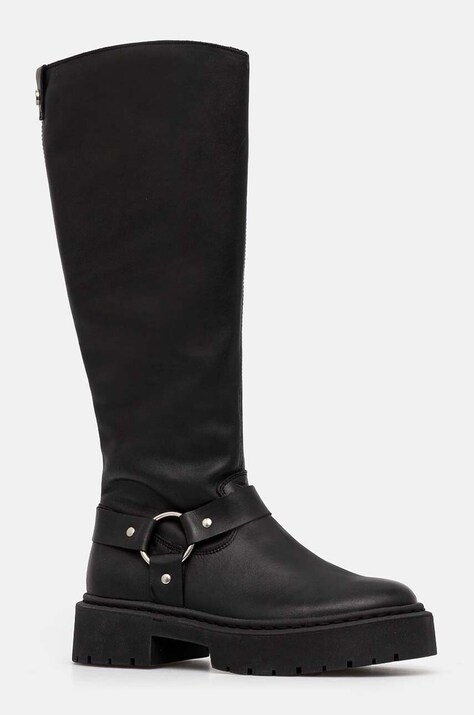 Steve Madden cizme Glimmer femei, culoarea negru, cu toc plat, izolare usoara, SM11003331