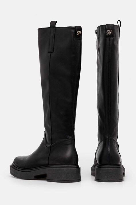 Шкіряні чоботи Steve Madden Constance — AW24-OBD2YS, чорний — фото 3
