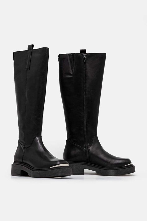 Шкіряні чоботи Steve Madden Constance — AW24-OBD2YS, чорний — фото 4
