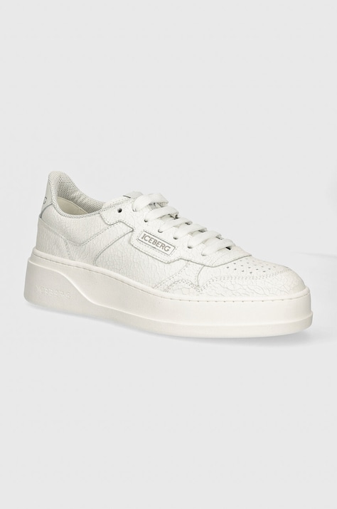 Iceberg sneakersy skórzane Clock V2 kolor biały ID211305