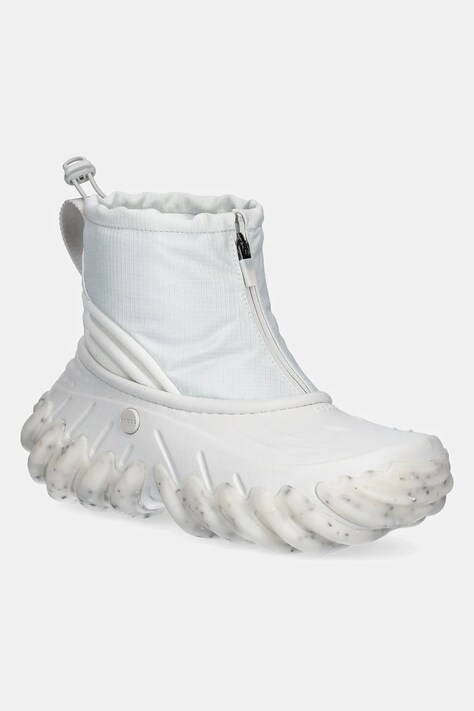 Boty Crocs Echo Boot Z Shield dámské, šedá barva, na plochém podpatku, lehce zateplené, 210315