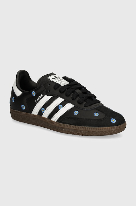 Δερμάτινα αθλητικά παπούτσια adidas Originals Samba OG W χρώμα: μαύρο, IF4397