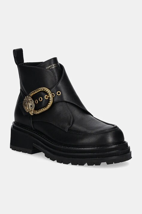 Kurt Geiger London cizme de piele Mayfair Chunky Boot femei, culoarea negru, cu platforma, 3437900109