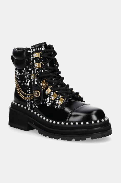 Kurt Geiger London bocanci de piele Chelsea Combat Boot femei, culoarea negru, cu platforma, 3423801619