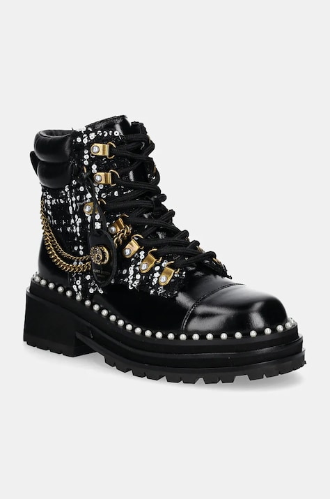 Kurt Geiger London bocanci de piele Chelsea Combat Boot femei, culoarea negru, cu platforma, 3423801619