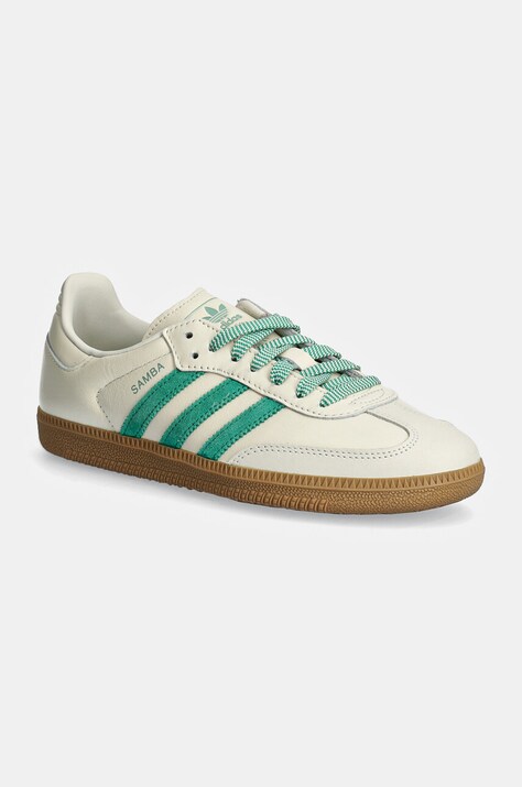 Kožne tenisice adidas Originals Samba OG W boja: bež, JI3906
