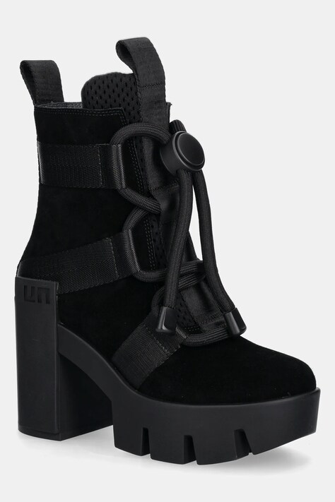 United Nude botine Grip Nomad Mid II femei, culoarea negru, cu toc drept, 107640157