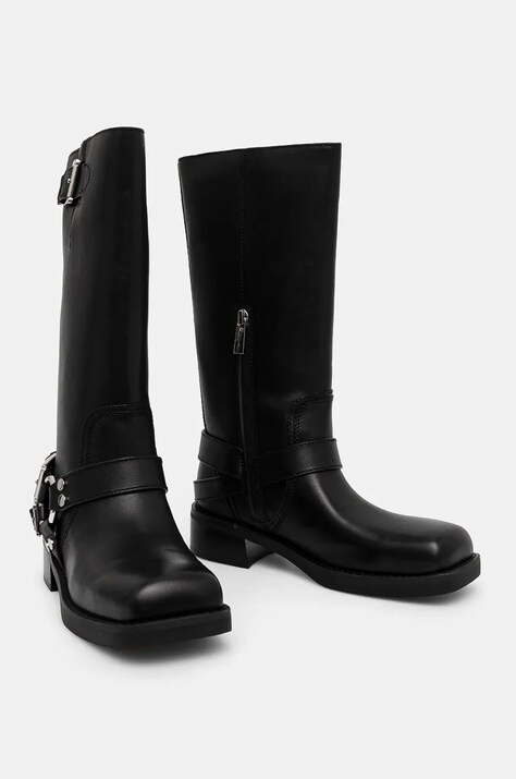 MICHAEL Michael Kors ghete de piele Crosby femei, culoarea negru, cu toc plat, 40F4CBFB7L.001